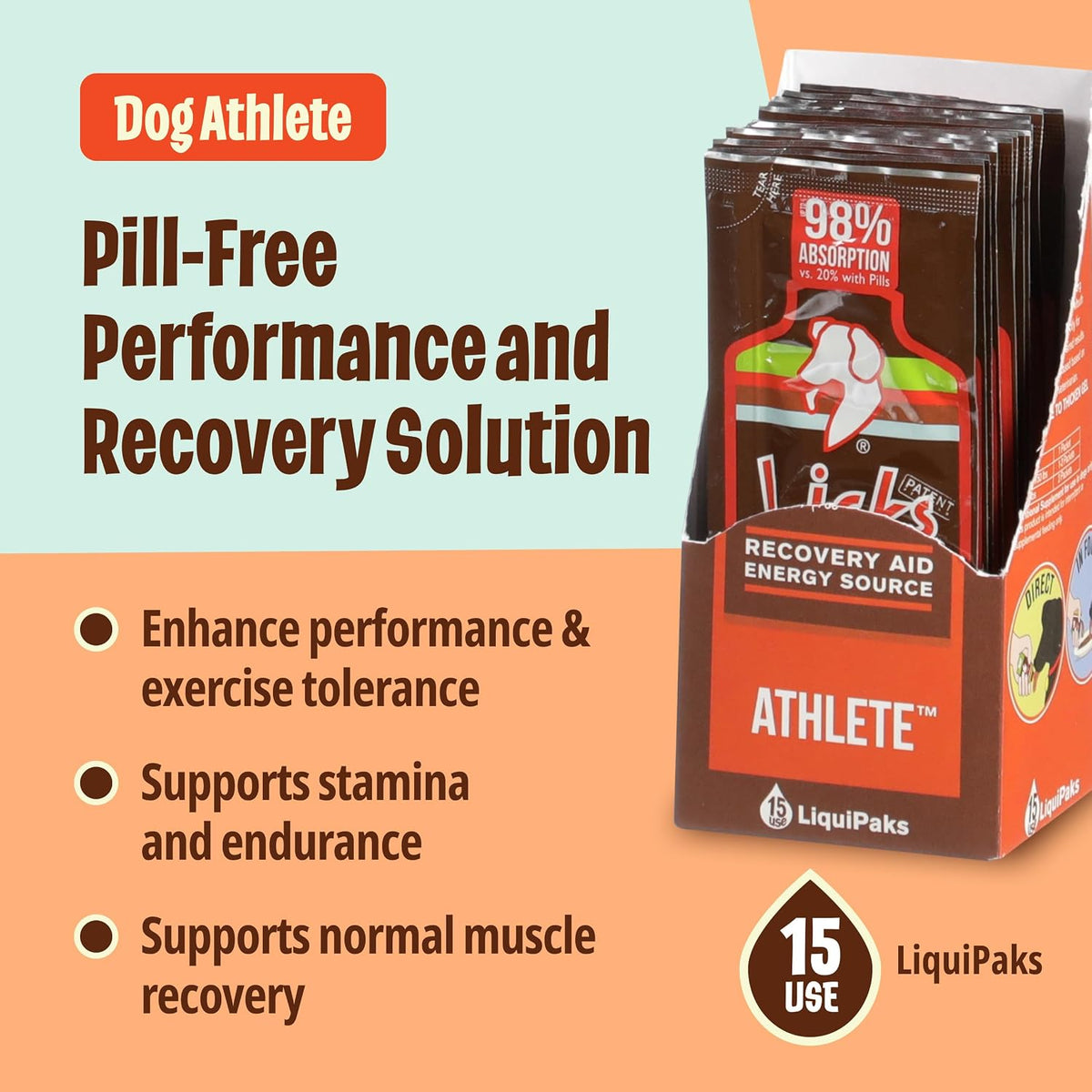 Licks Active Dog – Muscle Recovery and Energy Support Liquid Sachets, Chicken Flavour (15 Pack) - görsel 3