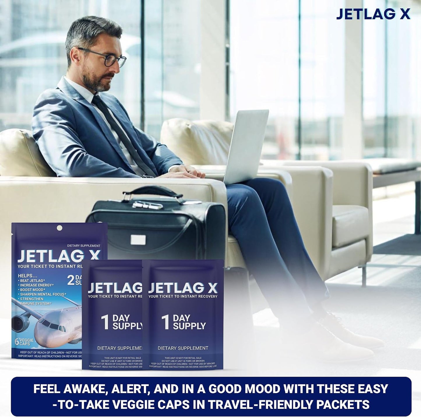 ROCK SOLID JETLAG X - Dietary Supplement for Jet Lag Relief, Energy and Focus - görsel 3