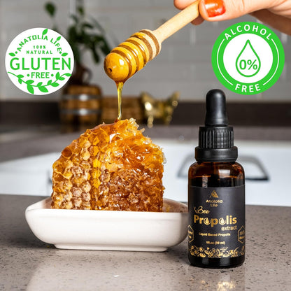 Organic Propolis Extract 30ml & 100% Natural Pure Lemon Essential Oil 20ml | Alcohol-Free, Immune System Support | DIY, Candle Making for Diffuser