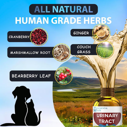 EDUZEBRA Urinary Tract Health Treatment for Dogs & Cats – Natural Herbal UTI Support Drops with Cranberry Extract