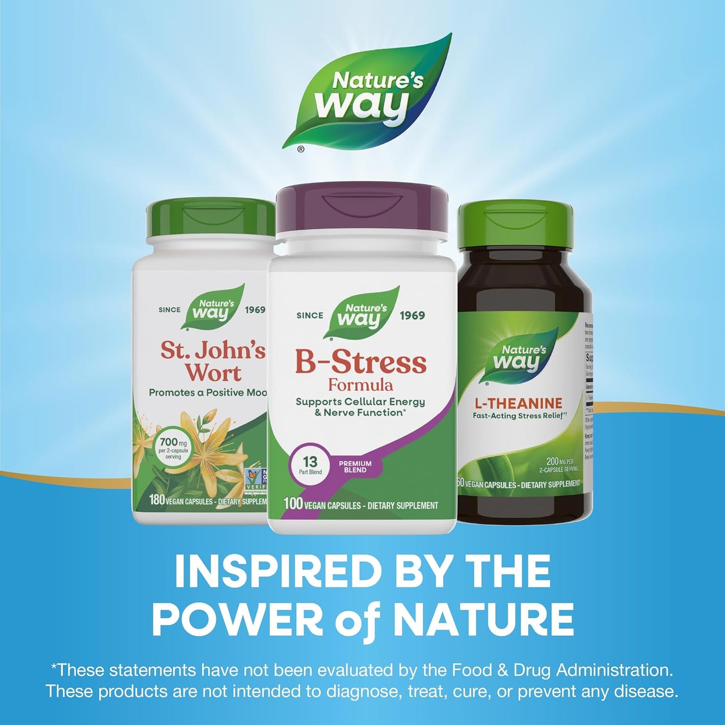 Nature's Way B-Stress Formula, Contributes to Normal Energy-Yielding Metabolism and Nervous System Function, with Vitamin C, B12, B6 & More, Gluten Free, 100 Vegan Capsules - görsel 7