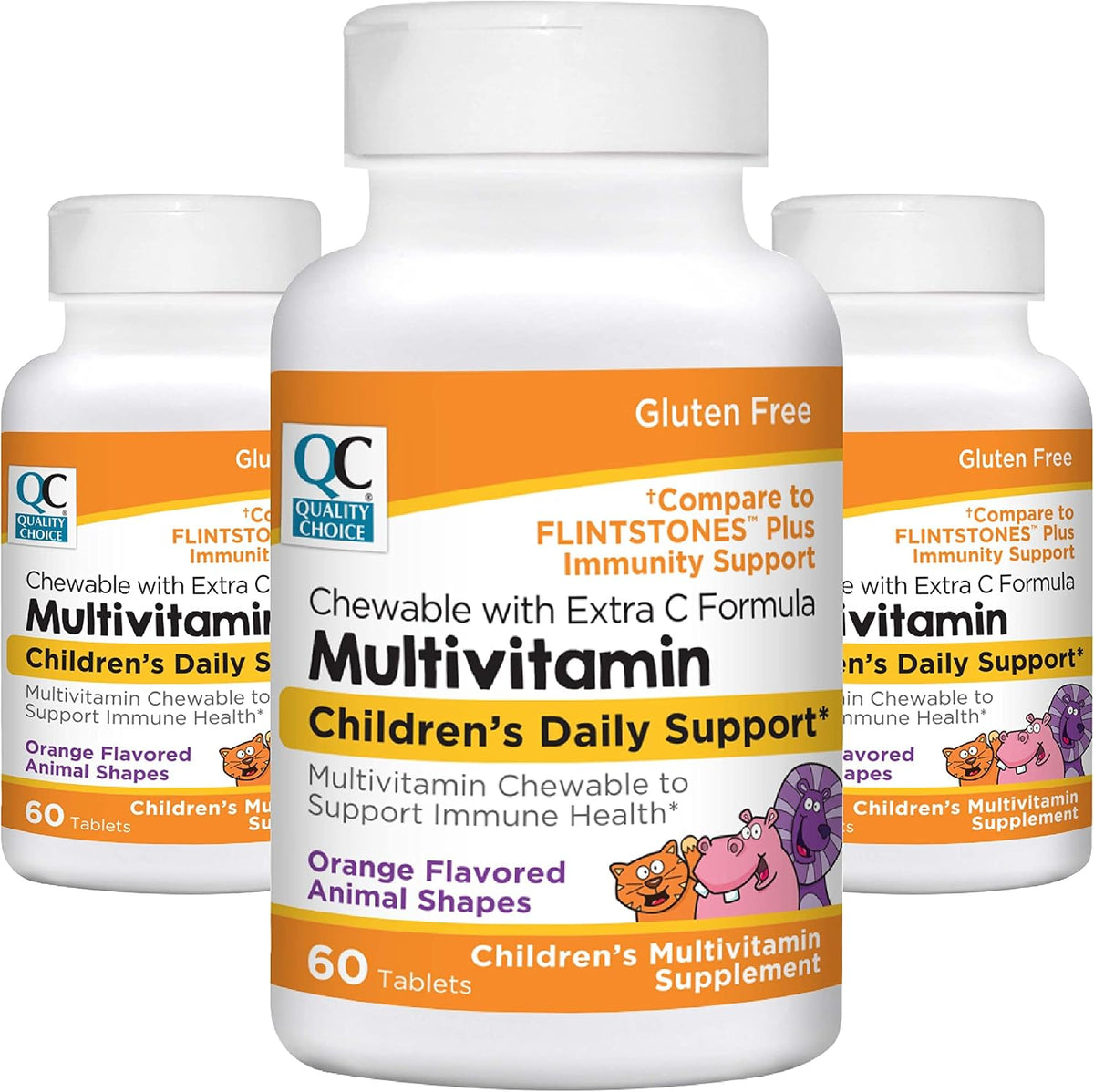 Quality Choice Children's Animal Shaped Multivitamin with Extra Vitamin C – 3 Pack - görsel 1