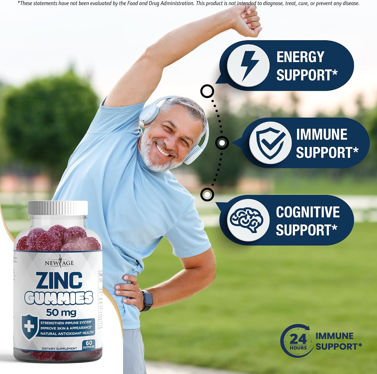NEW AGE Immune Defence Combo - Vitamin D3 5000 IU & Zinc Gummies (2 Pack, 120 Count) - görsel 5