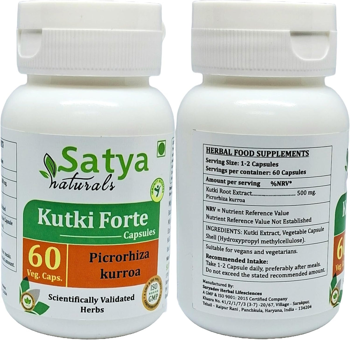 Kutki Forte Capsules 500 mg - Picrorhiza Kurroa Extract - 120 Capsules (2-Pack) - görsel 2