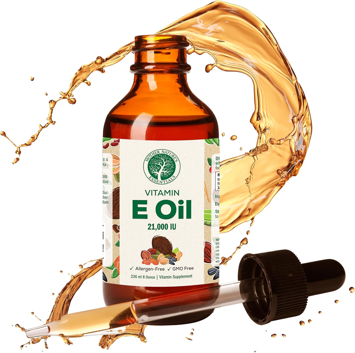 Mother Nature's Essentials Vitamin E 21,000 IU Liquid Oil, 30 ml (Twin Pack) - görsel 1