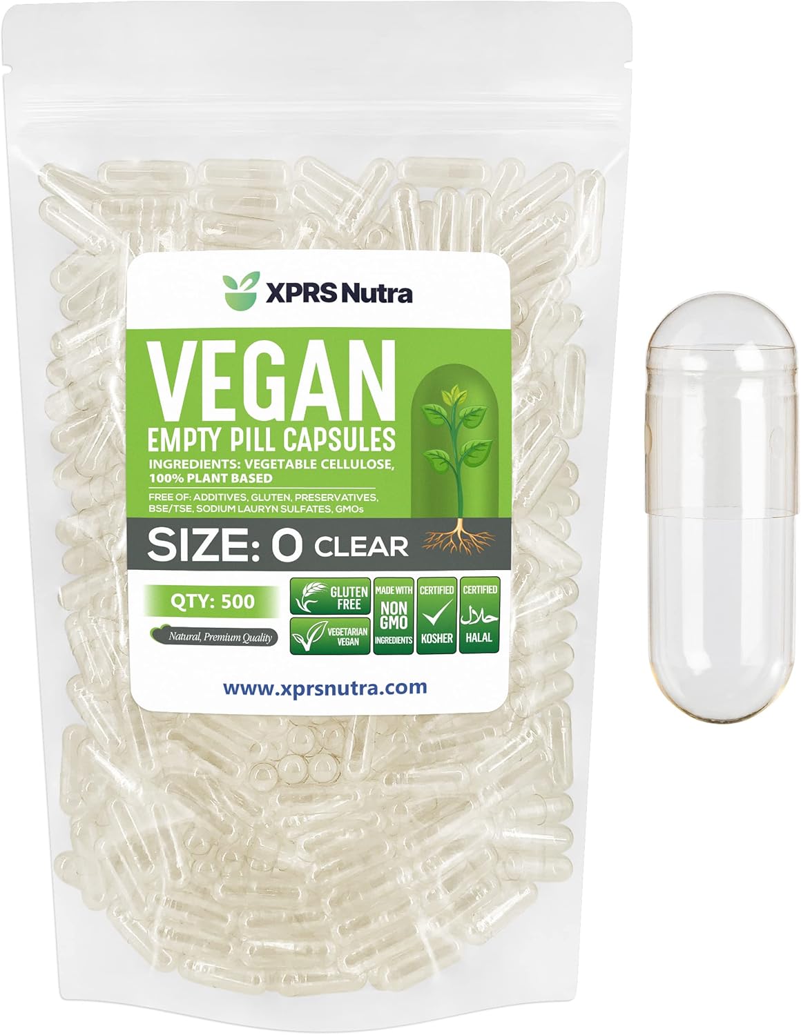 XPRS Nutra Size 0 Empty Vegan Capsules (Purple Carrot) – 500 Capsules - görsel 10
