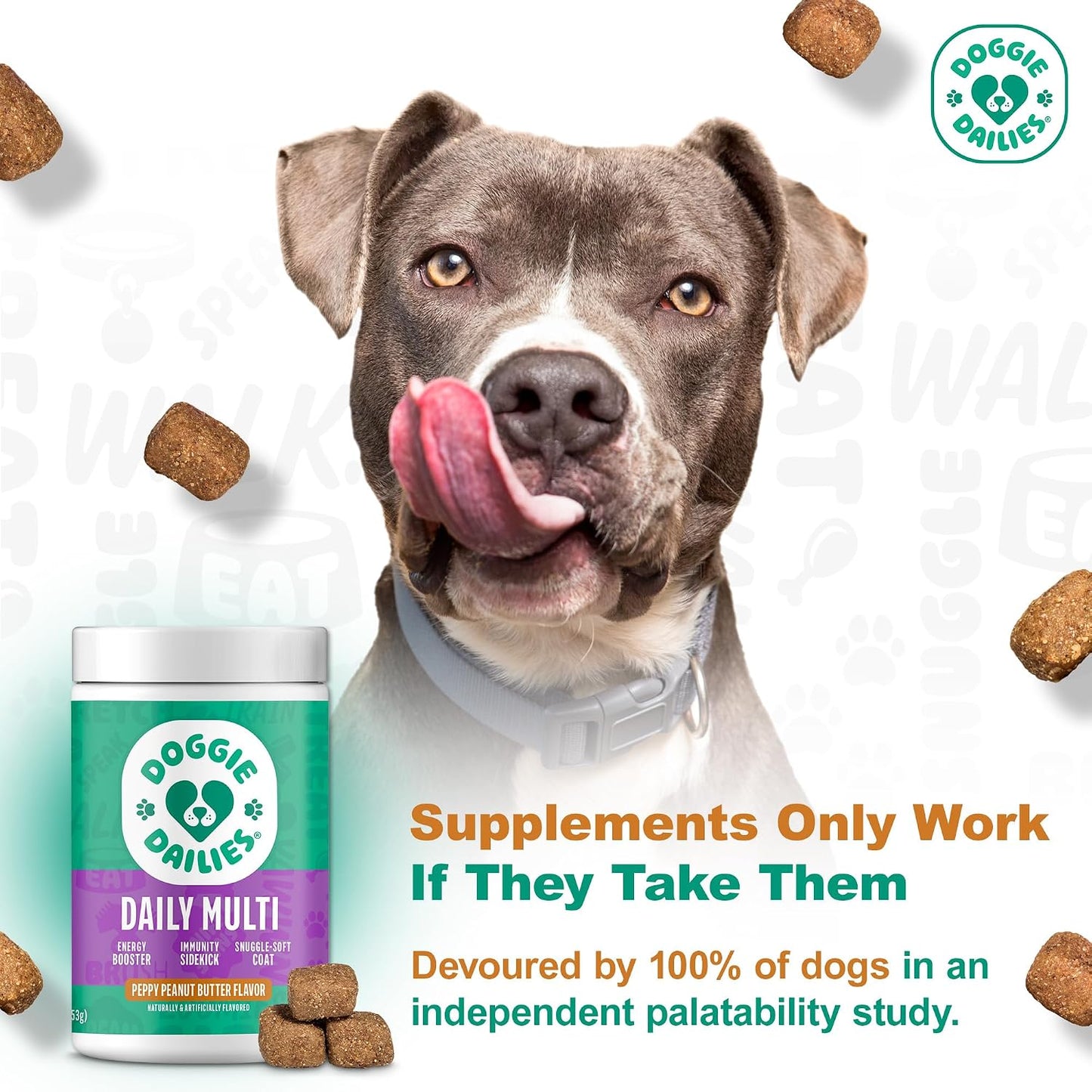 Doggie Dailies 5 in 1 Multivitamin for Dogs, Dog Multivitamin for Skin and Coat Health, Joint Health, Improved Digestion, Antioxidants, Support a Healthy Immune System (Peanut Butter) 225 Soft Chews - görsel 3