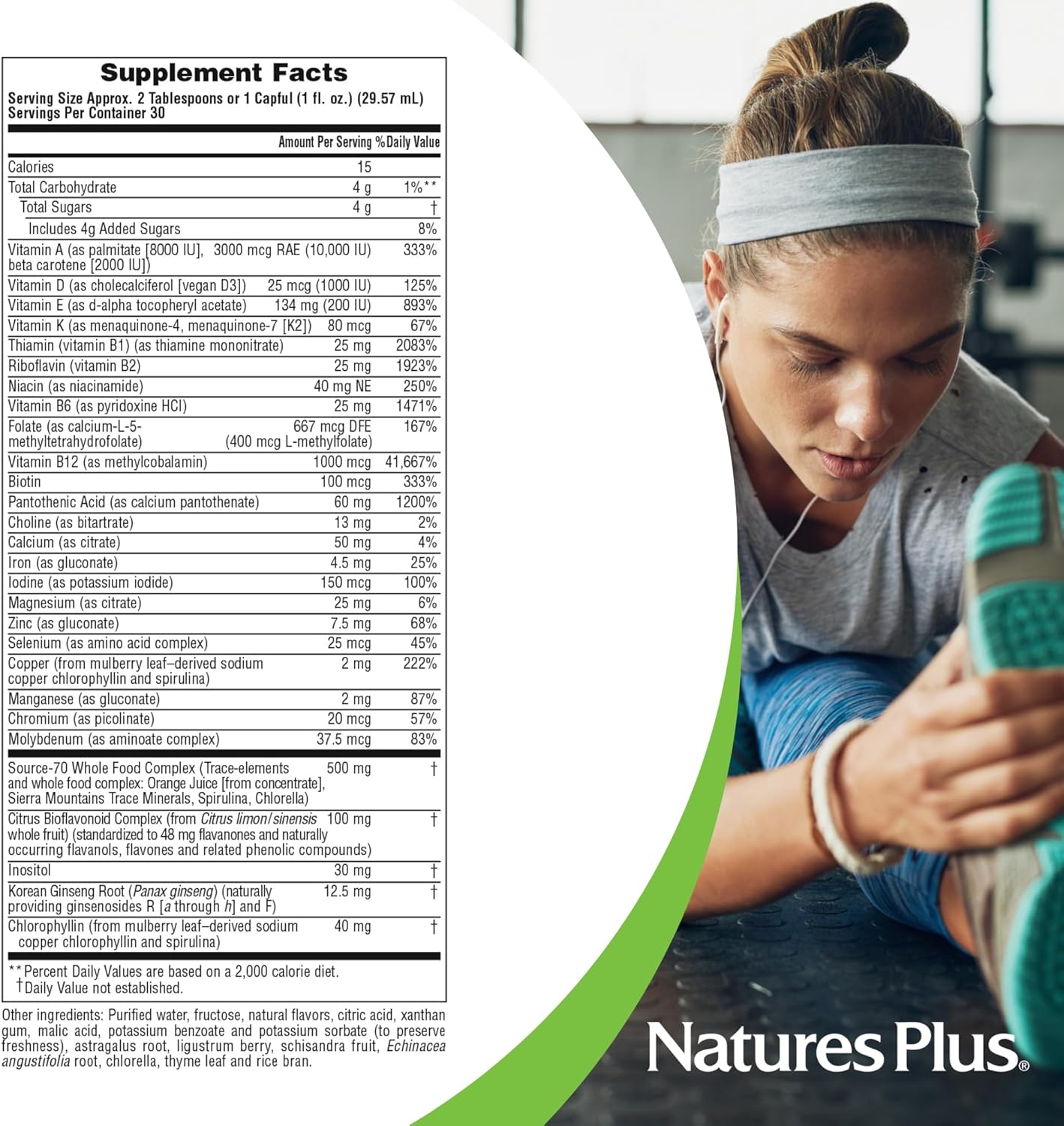 NaturesPlus Source of Life Liquid Multivitamin, Tropical Fruit - 887 ml - görsel 5