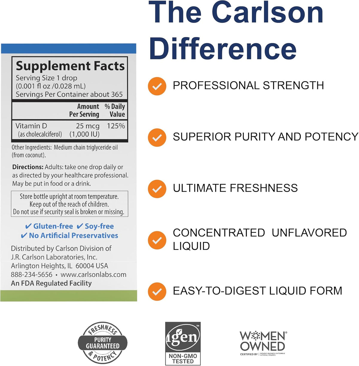 Carlson Super Daily D3 Vitamin D Drops - 1,000 IU per Drop, 365 Drops - görsel 2