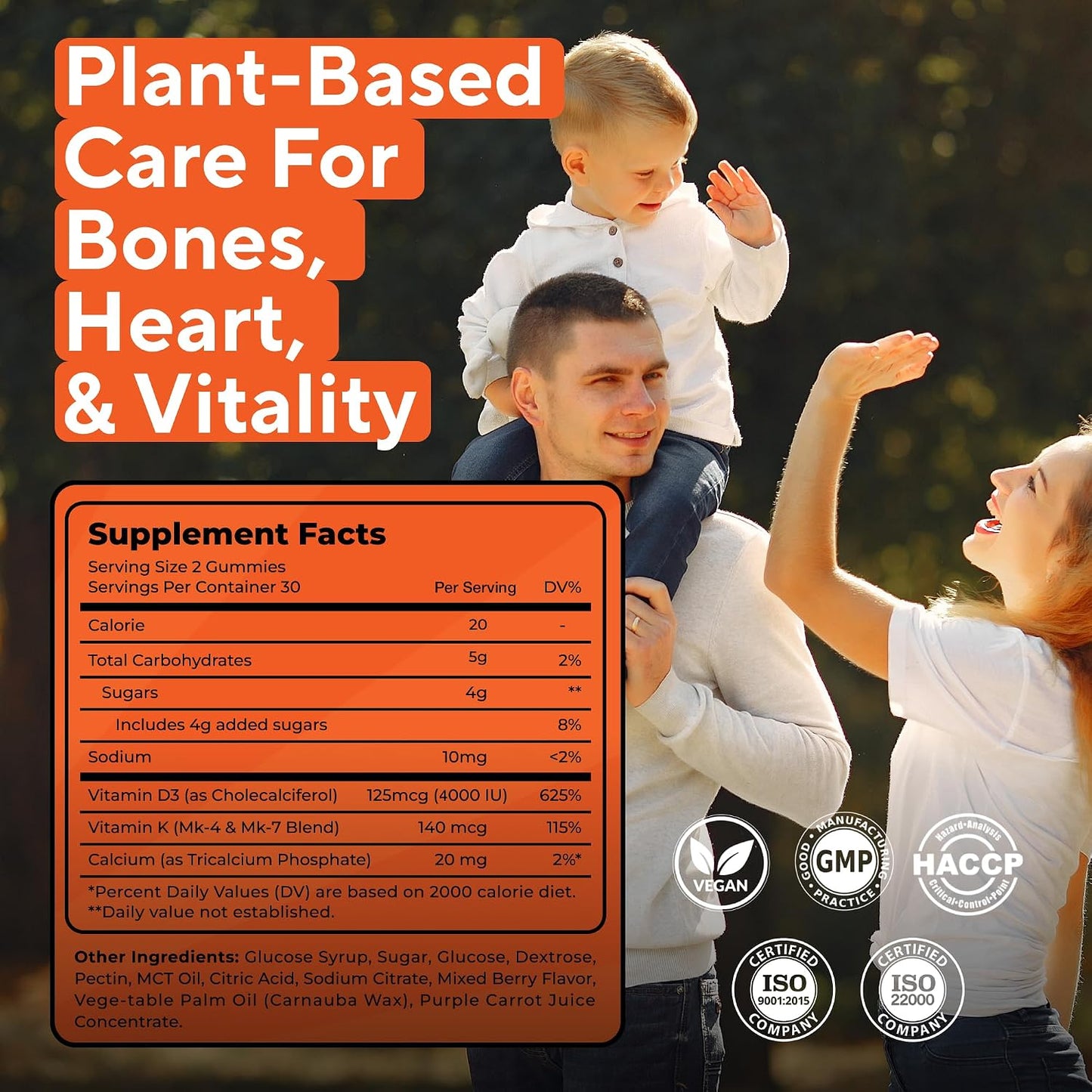 Nutrient Byte Vitamin D3 & K2 Gummies – 4000 IU D3 + 140 mcg K Blend – Immune & Bone Support – Vegan, Non-GMO & Gluten-free – 60 Berry-Flavoured Gummies – Suitable for Children - görsel 2