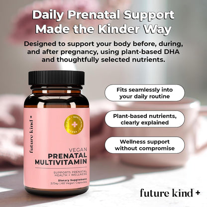 Future Kind Prenatal Vitamin - Pregnancy, Lactation, and Wellness Support with DHA & L-Methylfolate (60 Capsules)