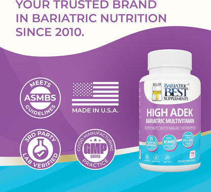 High ADEK Bariatric Multivitamin – DS, SADI & BPD/DS Surgery Support – 180 Tablets