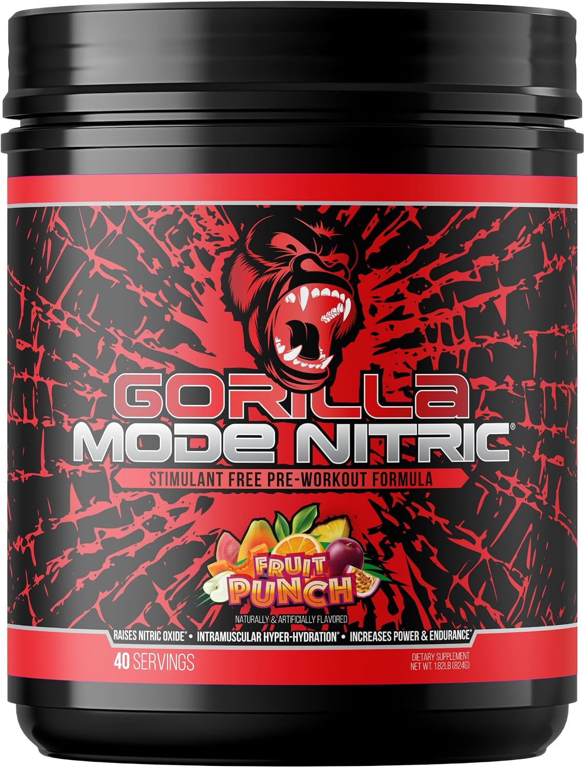 Gorilla Mode Nitric - Stimulant-Free Pre-Workout (Tigers Blood, 784g) - görsel 8