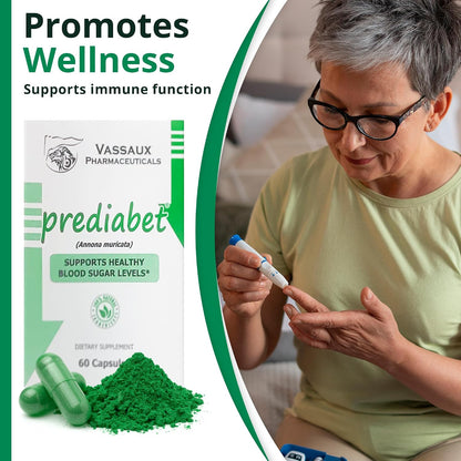 Prediabet - 100% Pure Annona Muricata Leaf (Soursop) Capsules – Herbal Supplement for Immune Function, Metabolic Wellness & Vitality – Antioxidant Benefits – 60 Capsules