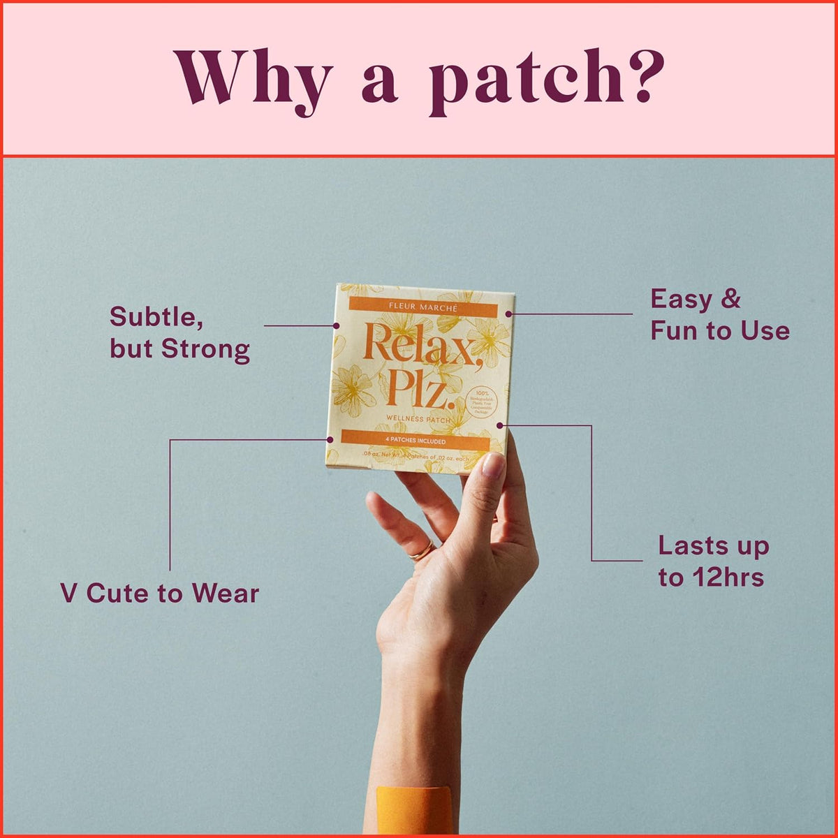 Fleur Marché Relax, Plz Botanical Patch – Calming Wellness Patch with Ashwagandha & Chamomile (7 Patches) - görsel 5