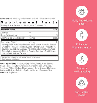 Umeken Pomegranate Balls – Chewable Supplement with Natural Vitamins and Minerals, 360 Count