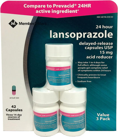 Member's Mark Lansoprazole Delayed Release Capsules, 15 mg (42 Capsules)