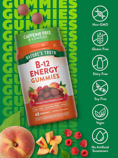 Nature's Truth Vitamin B Complex Gummies (48 Gummies) - Vegan, Non-GM, Gluten-free with L-Carnitine & Ashwagandha