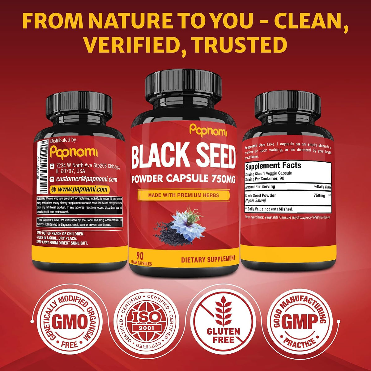 Pure Black Seed Powder Capsules 750mg – 90 Capsules - görsel 6
