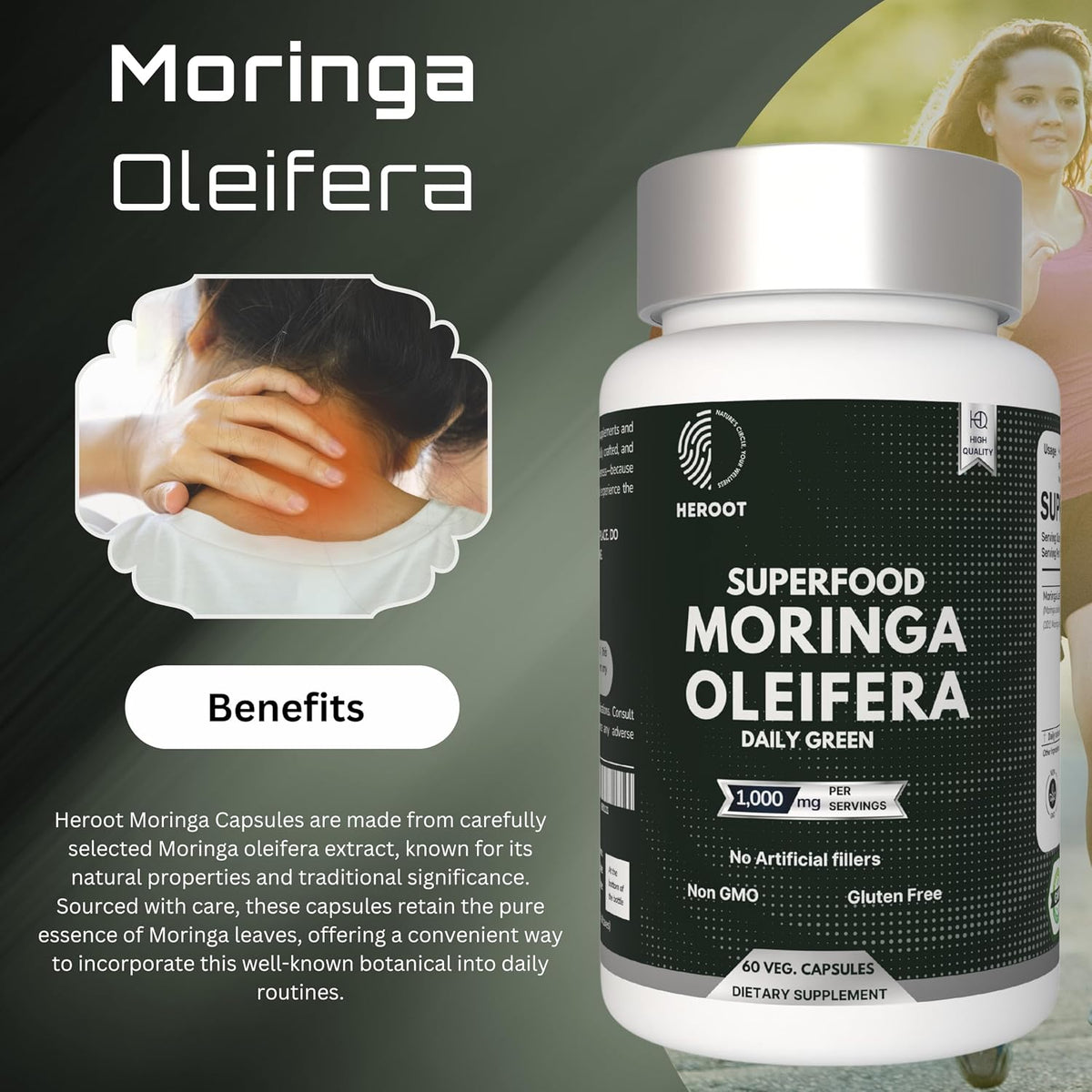 Heroot Organic Moringa Capsules – 60 Capsules - görsel 5