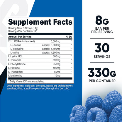 Nutricost EAA Powder - Essential Amino Acids - Blue Raspberry, 30 Servings