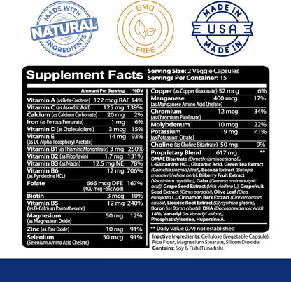 Kaya Naturals Neuro Brain - Nootropic Brain Support Supplement for Memory and Focus (30 Capsules)