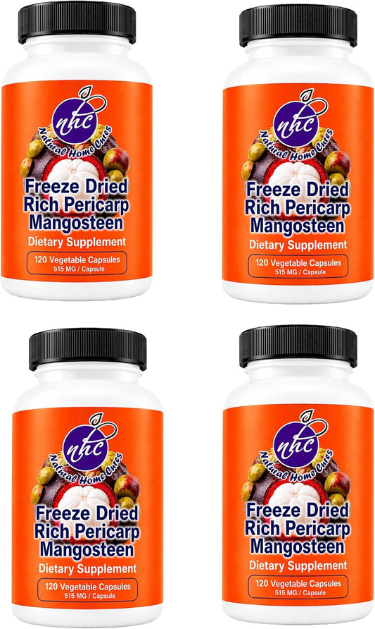 Mangosteen Food Supplement Capsules – Freeze-Dried Pericarp Powder, 515 mg, 480 Vegan Capsules