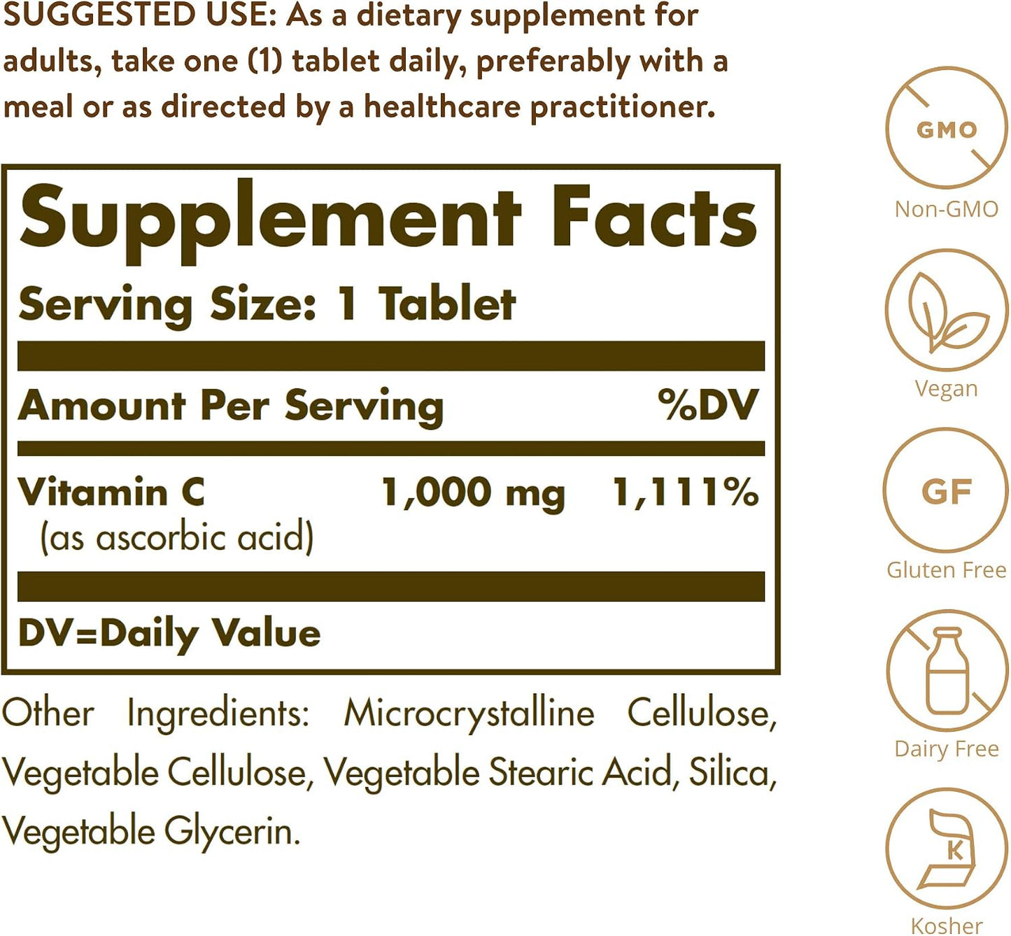 Solgar Vitamin C 1000 mg with Bioflavonoids - 90 Tablets - görsel 2