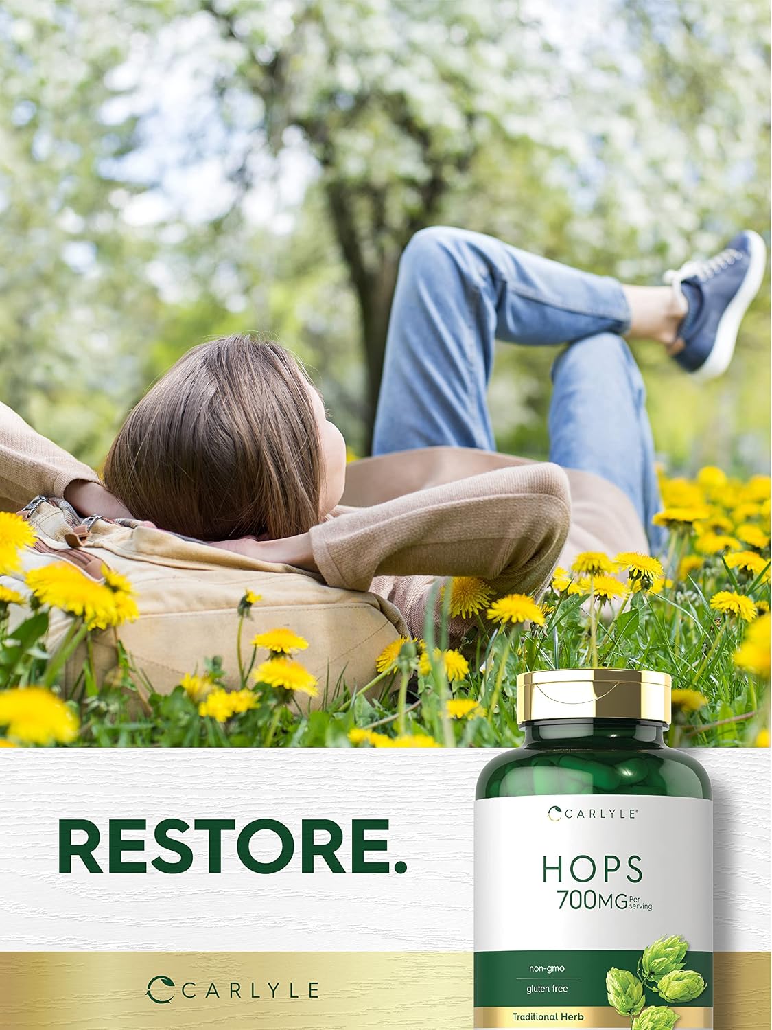 Carlyle Hops Food Supplement 700mg | 180 Capsules | Non-GM & Gluten-free | Traditional Herb - görsel 6