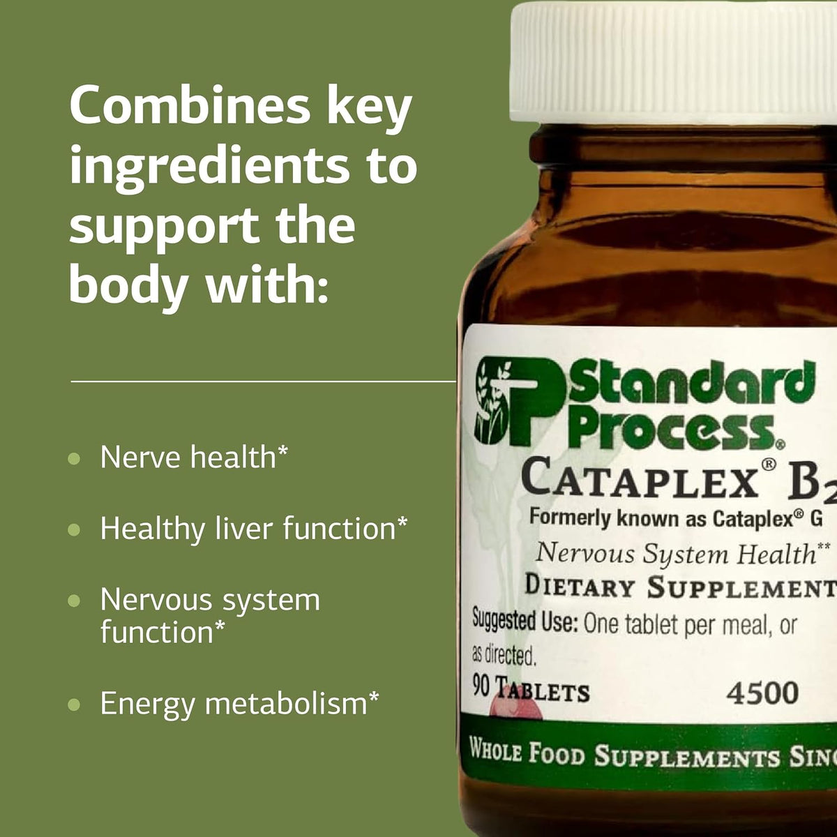 Standard Process Cataplex B2 - Nervous System & Brain Health Support - Riboflavin with B6 & Niacin - 90 Tablets - görsel 4