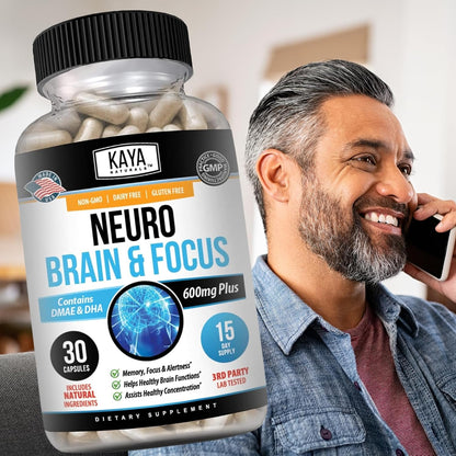Kaya Naturals Neuro Brain - Nootropic Brain Support Supplement for Memory and Focus (30 Capsules)