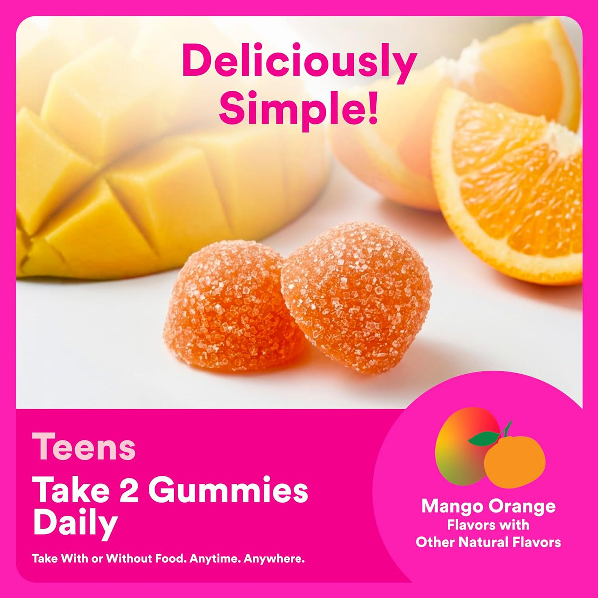 SmartyPants Teen Girl Multivitamin Gummies - Omega-3, Vitamin C, D3, B12, Biotin - 60 Gummies (30 Day Supply) - görsel 5