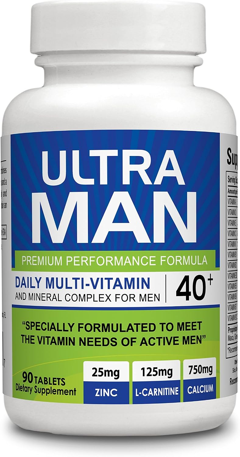 Ultra Man - Multivitamin for Men - 90 Tablets - Premium Performance Formula - 100% Natural - Food Supplement - görsel 1