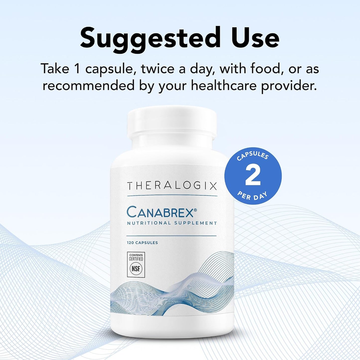 Theralogix Canabrex Palmitoylethanolamide (PEA) Supplement - Joint, Sleep & Immune Support - NSF Certified - 120 Capsules - görsel 3