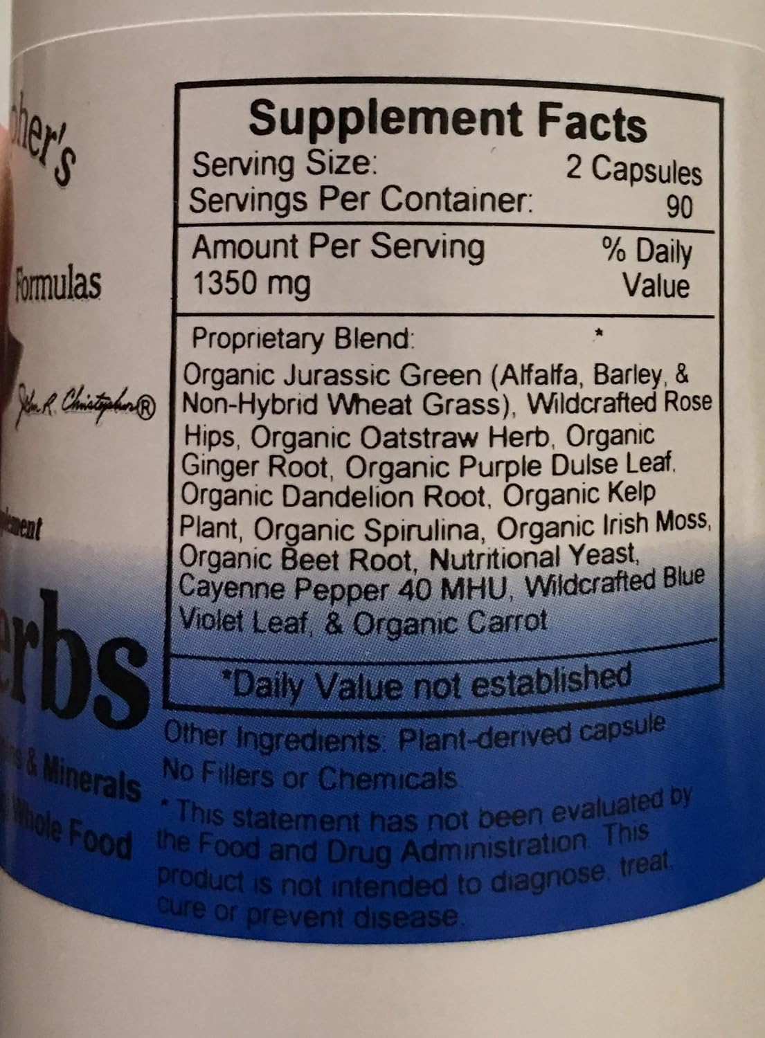 Christopher's Original Formulae Vitalerbs, Nutrient-Rich Herbal Supplement, 180 Veg Caps - görsel 3