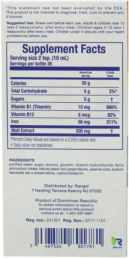 Vino Cerebrina Mineral and Vitamin Supplement Syrup, 355 ml