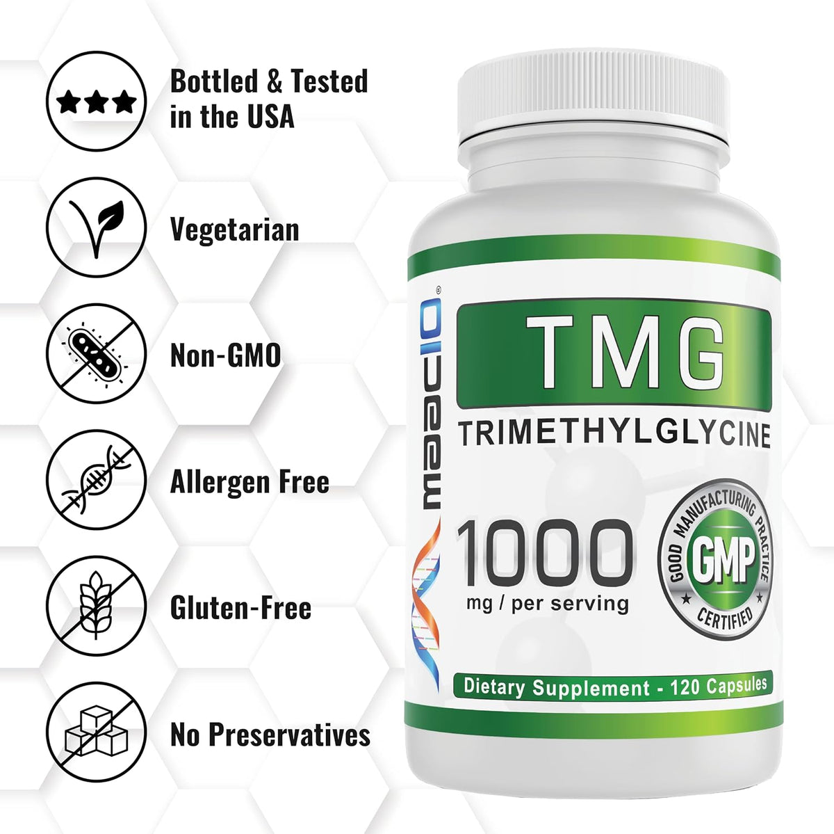 MAAC10 TMG 1000mg NSF Certified Food – Brain health: By supporting acetylcholine levels, TMG may play a role in – Image 5