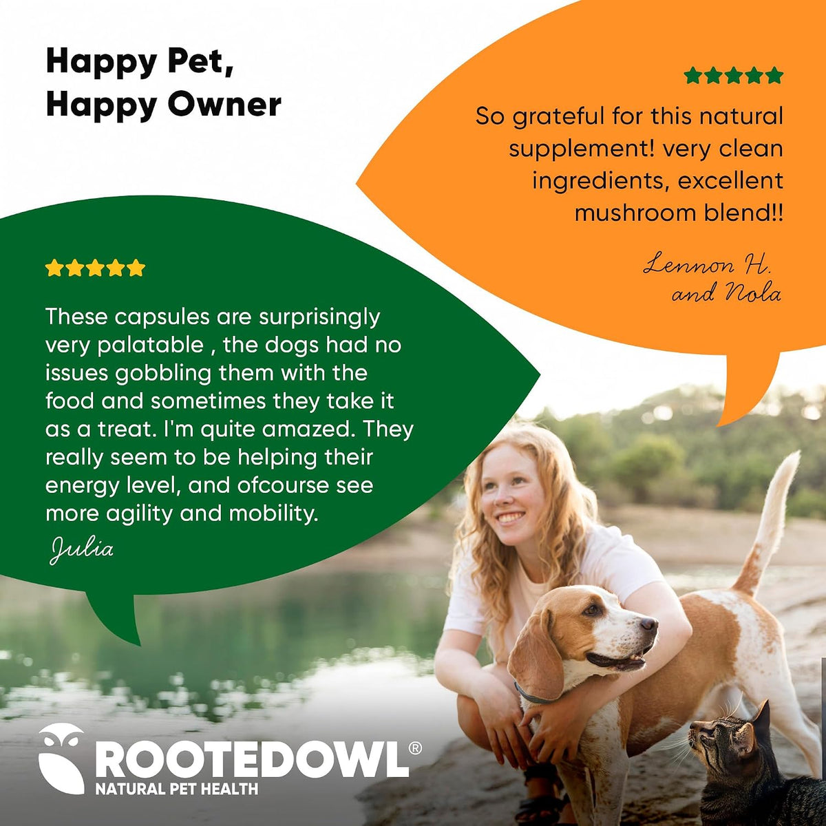 Rooted Owl® Mushroom Supplement for Dogs & Cats - Immune Support - 60 Capsules - görsel 7