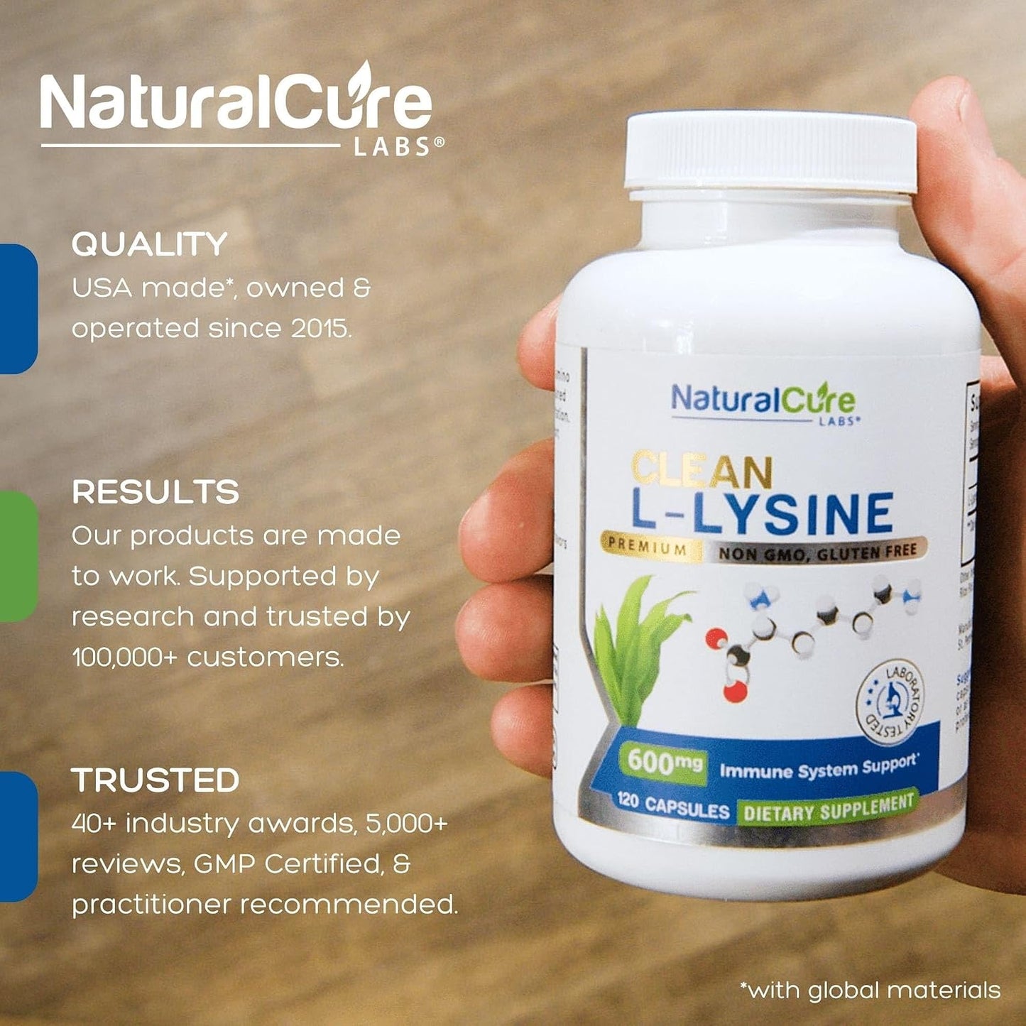 Palmara Health Clean L-Lysine 600mg, 120 Capsules - Vegan, Non-GMO, Gluten-free - görsel 2