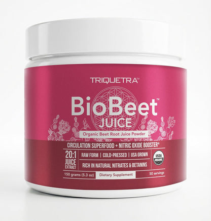 BioBeet Max Strength Beetroot Juice Powder – 20:1 Concentrate, Organic, 50 Servings