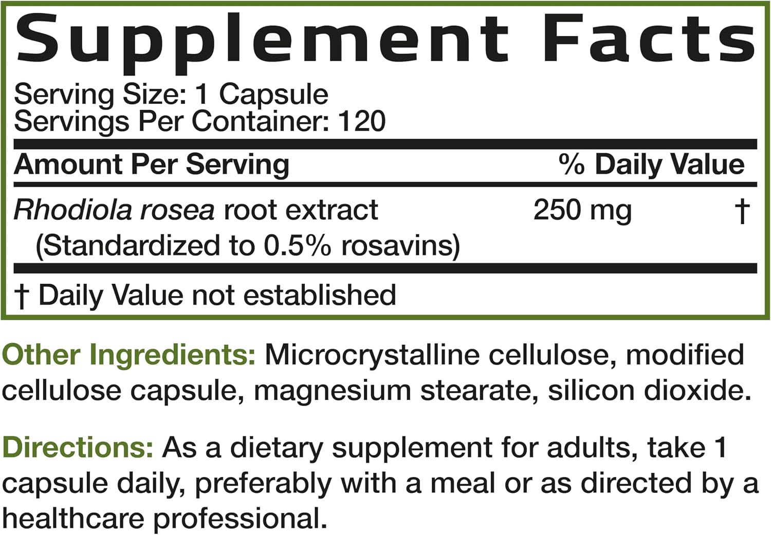 Bronson Rhodiola Rosea Vegetarian Capsules – Adaptogenic Herb for Stress, Mood & Brain Support – Non-GM, 120 Count - görsel 4