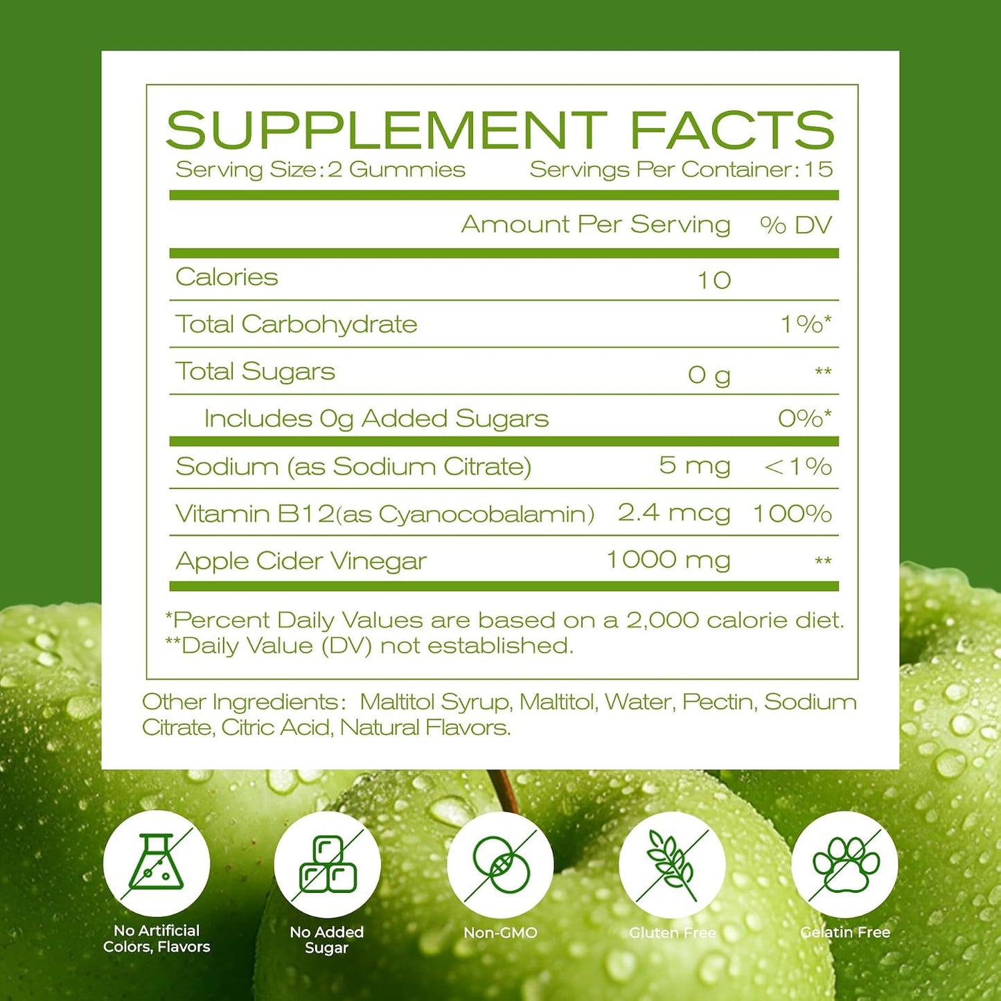 NEWELLME ACV Gummies with the Mother & B12 – Sugar-Free, Great-Tasting Vegan Gummies for Digestion, Metabolism & Daily Energy Support, 30 Count - görsel 6