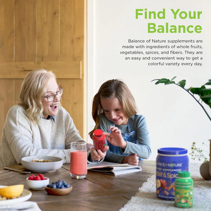 Balance of Nature Whole Health System: Whole Food Fruits, Vegetables & Fibre Supplements (30 Servings Each)