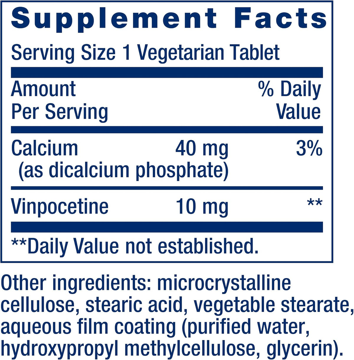 Life Extension Vinpocetine - Brain Health Supplement - 100 Tablets - görsel 3