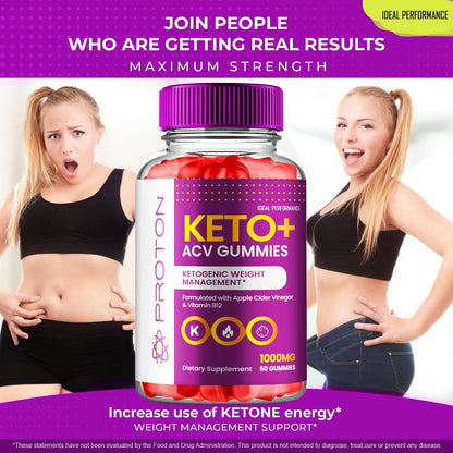 IDEAL PERFORMANCE Proton ACV Gummies - Official Proton Keto ACV Supplement Gummies - Maximum Strength, ProtonKeto + ACV Gummies, All Natural Formula Keto+ACV Premium Gummies (3 Pack)