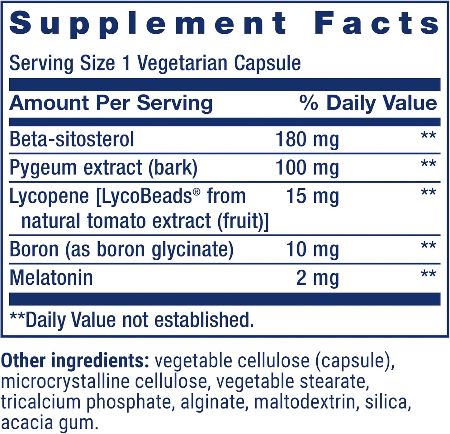 Life Extension Men's Bladder Support with Melatonin, Beta-Sitosterol and Lycopene - 30 Capsules - görsel 3