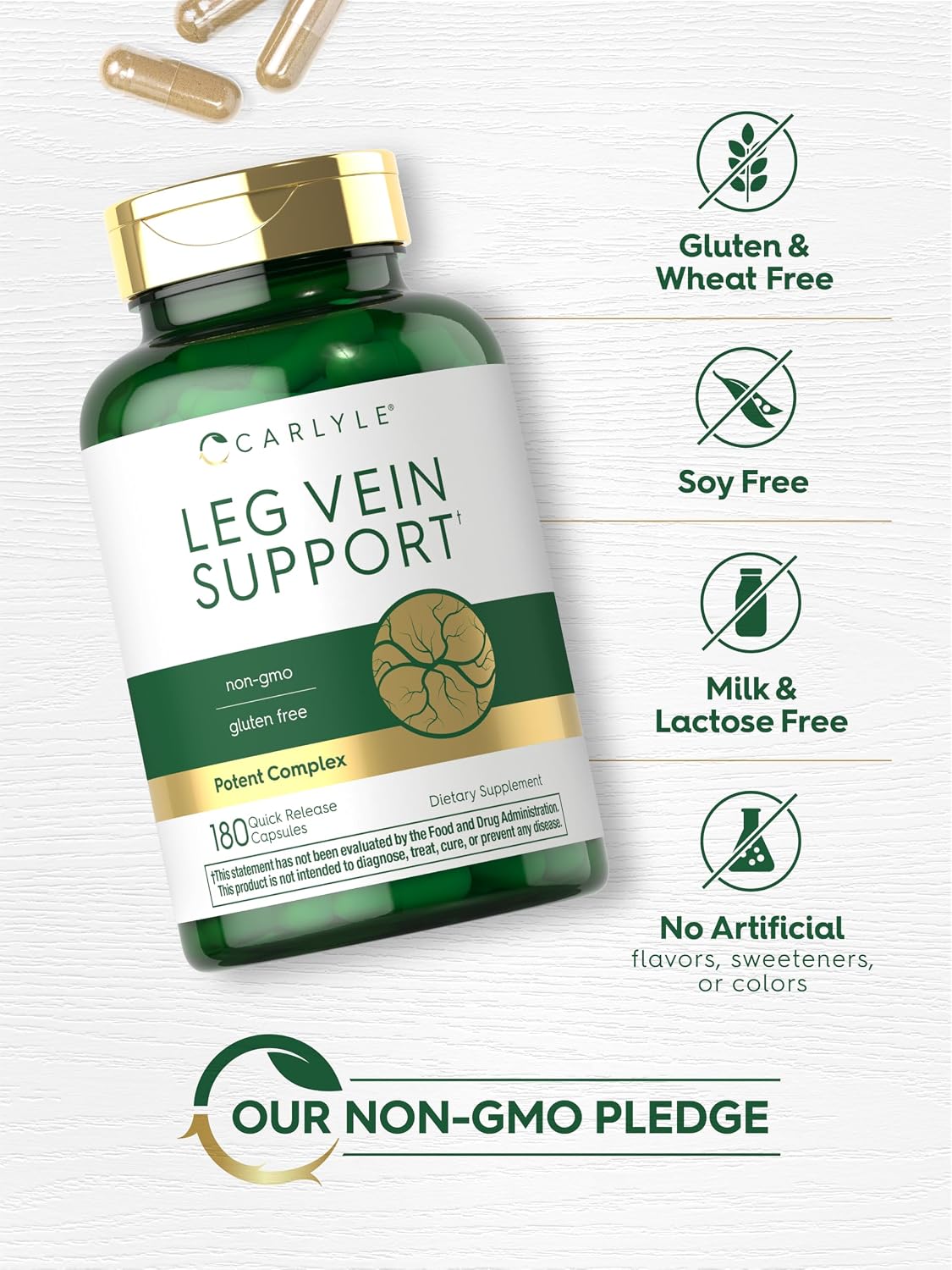 Carlyle Leg Vein Supplement | 180 Capsules | Supports Normal Vein Function - görsel 5