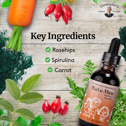 Christopher's Original Formulae Kid-E-Mins Vitamins & Minerals, Natural Orange Flavour, Kids Liquid Multivitamin, 2 fl oz