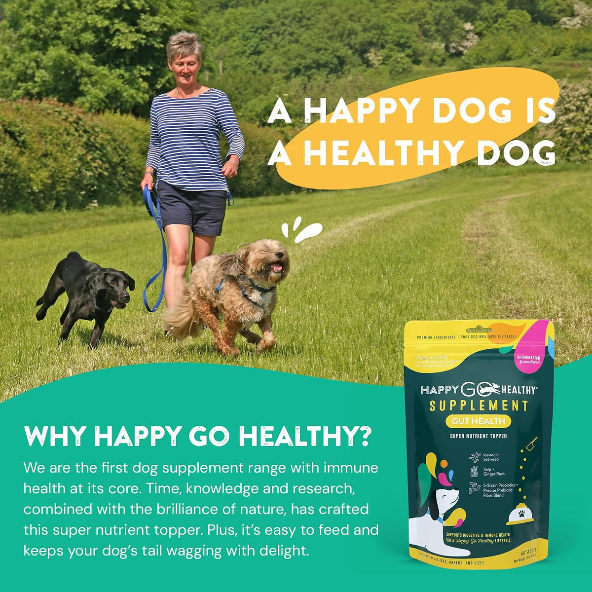 Happy Go Healthy Dog Gut Health Probiotics – Under 9 kg: 0.5 scoop daily – Image 6