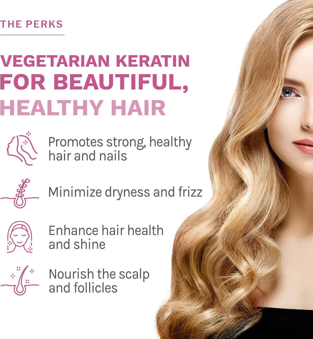 Reserveage Beauty Keratin Hair Booster with Biotin & Resveratrol - 120 Capsules - görsel 3